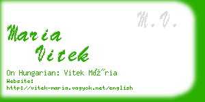 maria vitek business card